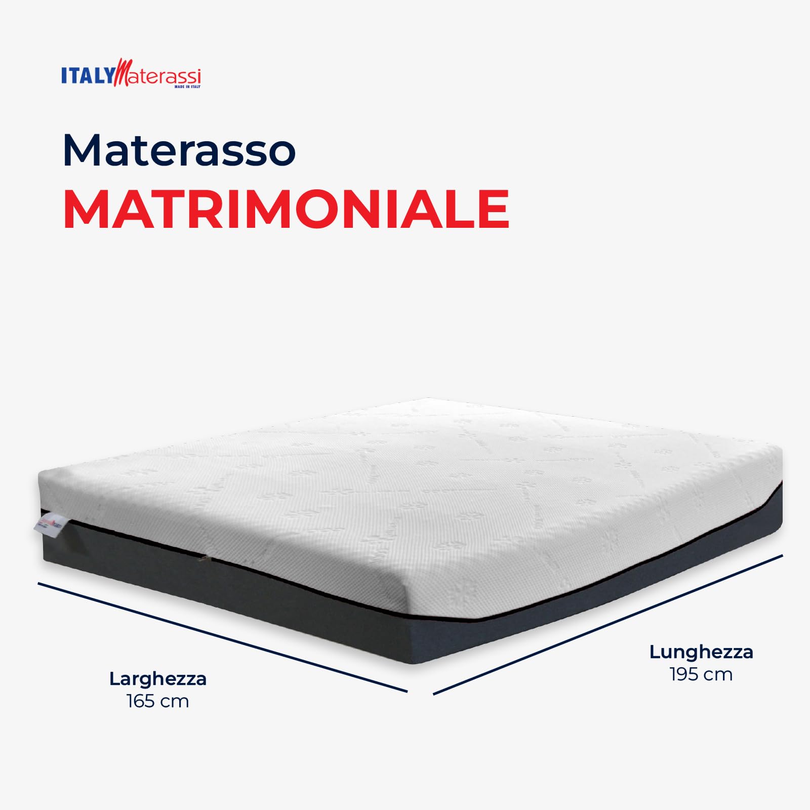 Materac 1600 ze sprężynami kieszeniowymi, Memory 7 stref masażu bugnat. Materac DETRAIBALNY Włoski Urządzenie medyczne z poduszką z pamięcią w promocji – TEK H24 c.a 165x195 cm