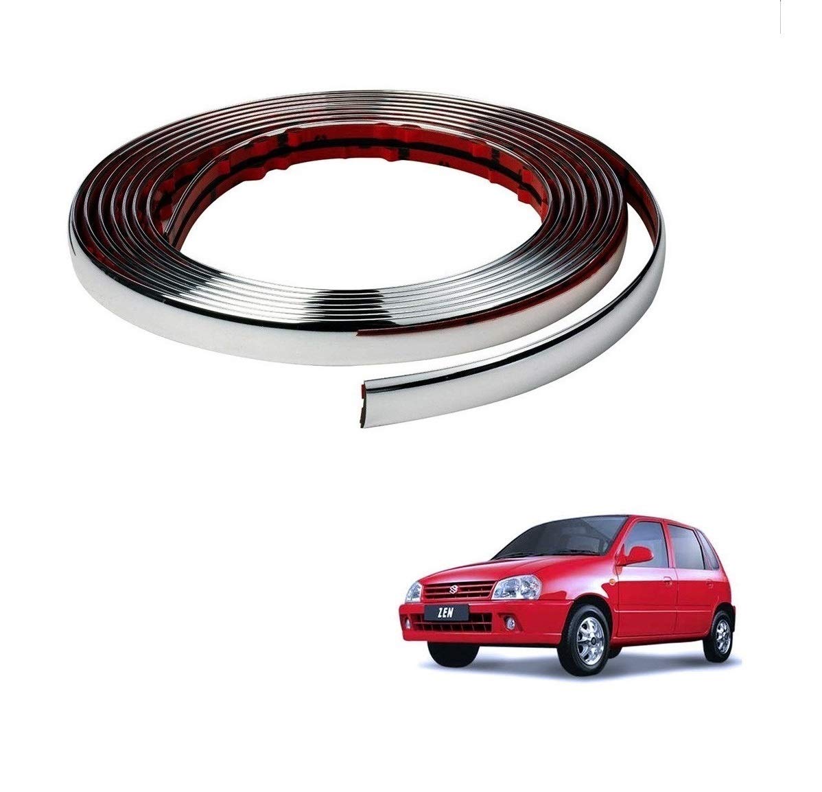 Kozdiko Car Side Window Chrome Beading Roll 14MM 20 Mtr for Maruti Suzuki Zen-picture-29