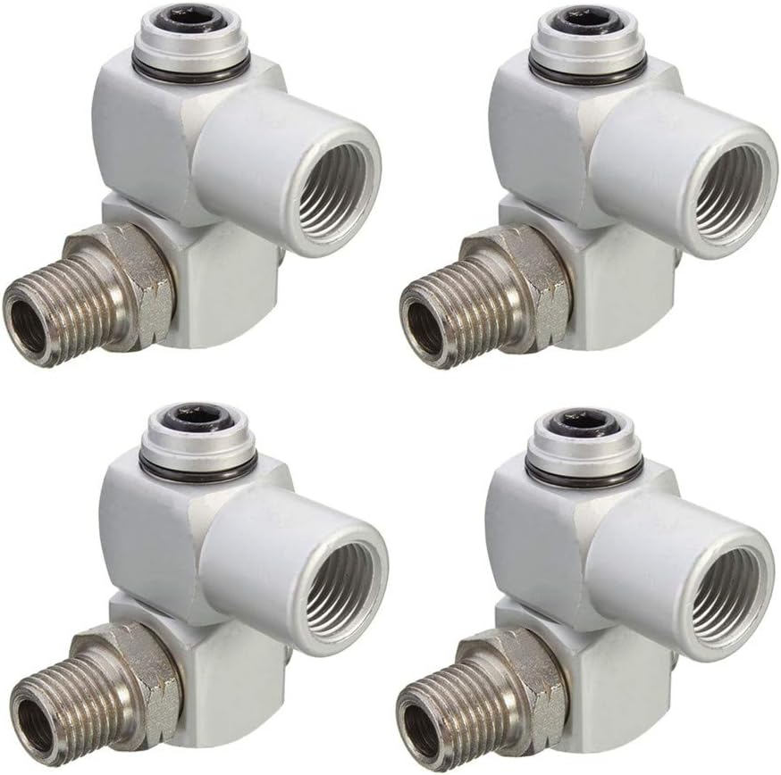1/4-Inch Air Tool Swivel Fitting, 4 Pcs Aluminum 360 Degree Swivel Air Hose Connector Industrial Swivel Portable Air Tool Adapter