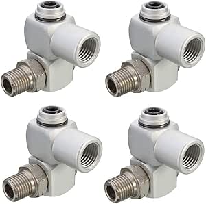 Garosa 4-Piece 1/4 Inch Air Tool Swivel Fittings - 360 Degree Rotating Pneumatic Connectors