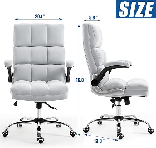 Miniatura 3 de ECOTOUGE Silla de oficina ejecutiva, silla de escritorio cómoda con respaldo alto, silla ergonómica de terciopelo para computadora con ángulo de