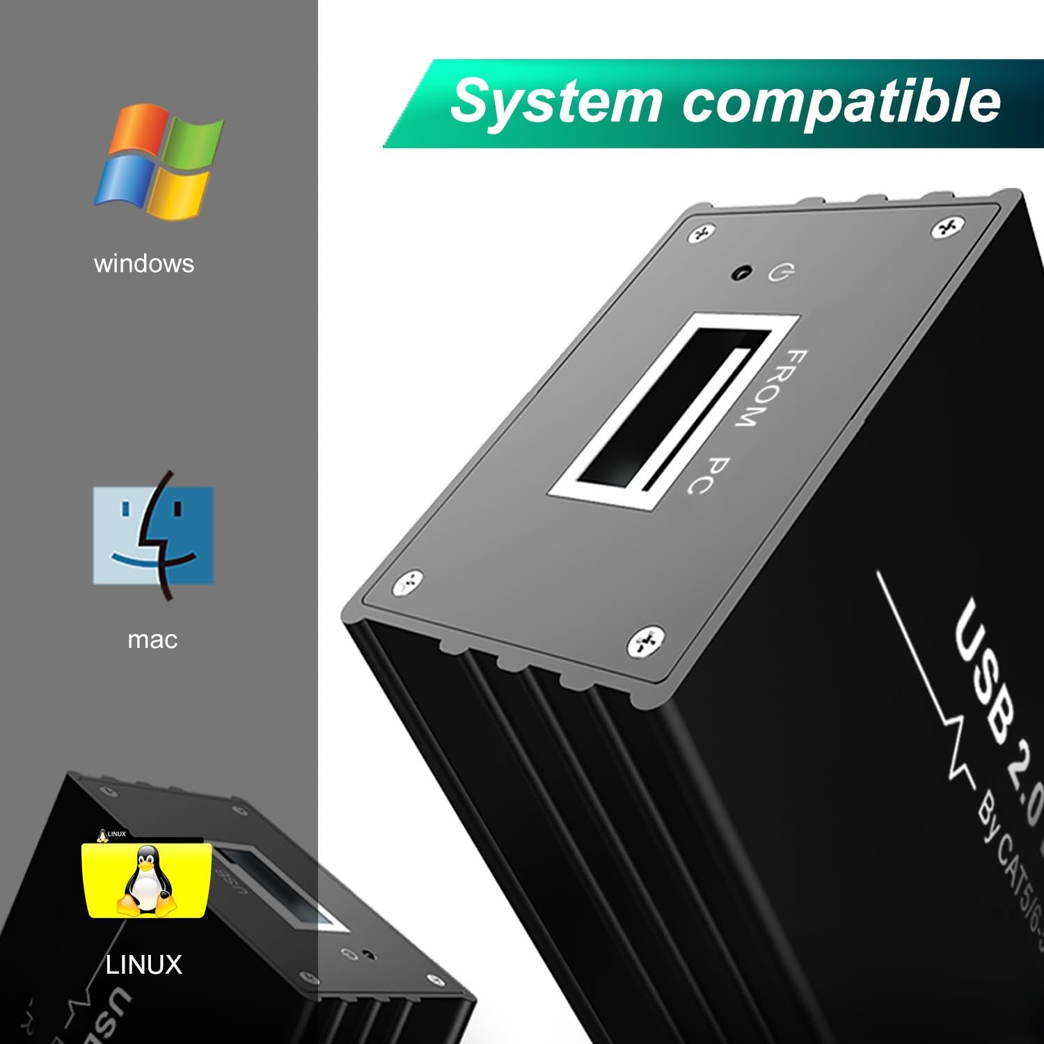 Estensore USB 2.0 su RJ45 - Supporta tutti i sistemi operativi Cat5e/6 fino a 250 piedi - 1 porta USB 2.0