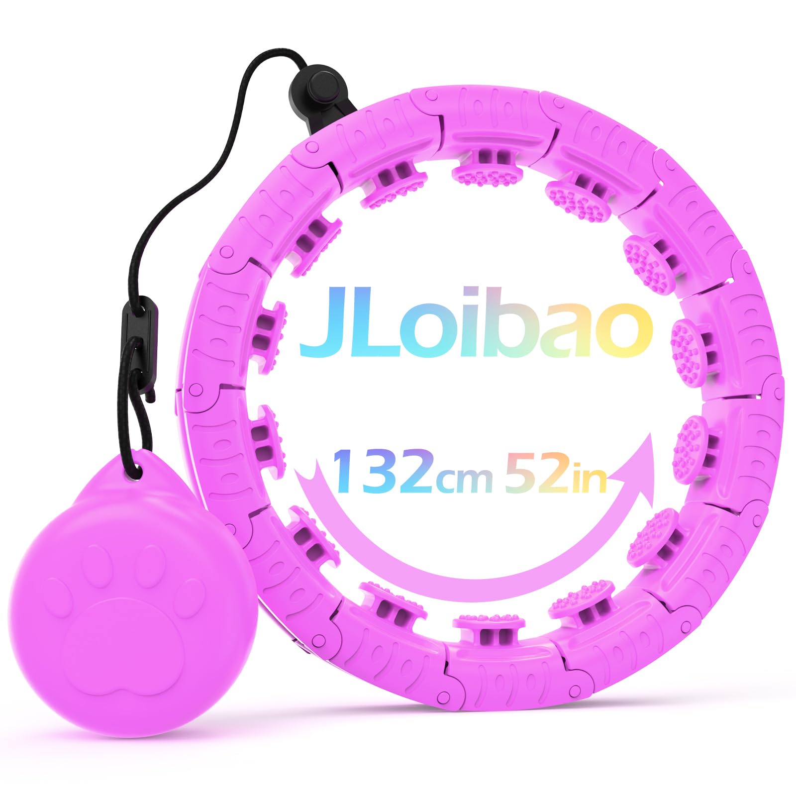 Weighted Hula Circle For Adults With Weighted Ball For Sweat, Large