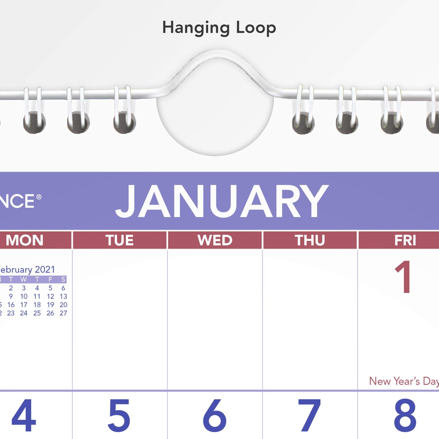 AT-A-GLANCE 2021 Wandkalender 17,8 x 20,3 cm, Mini, Spiralbindung (PM52821)