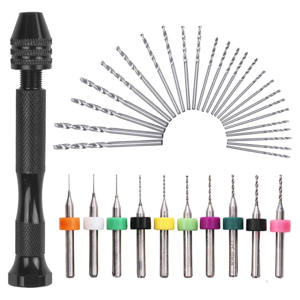 Tungsten Carbide Micro Drill Bits Set,Micro Drill Bits Set,Engraving Drill Bits Set for Print Circuit Board,Amber,Beeswax,Jewelry,CNC Punching Engraving,DIY Drilling36 Pieces
