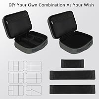 Vista 6 de Bolsa organizadora de cables, estuche organizador de cables universal de viaje, bolsa de accesorios duradera con asa, pequeña bolsa de transporte