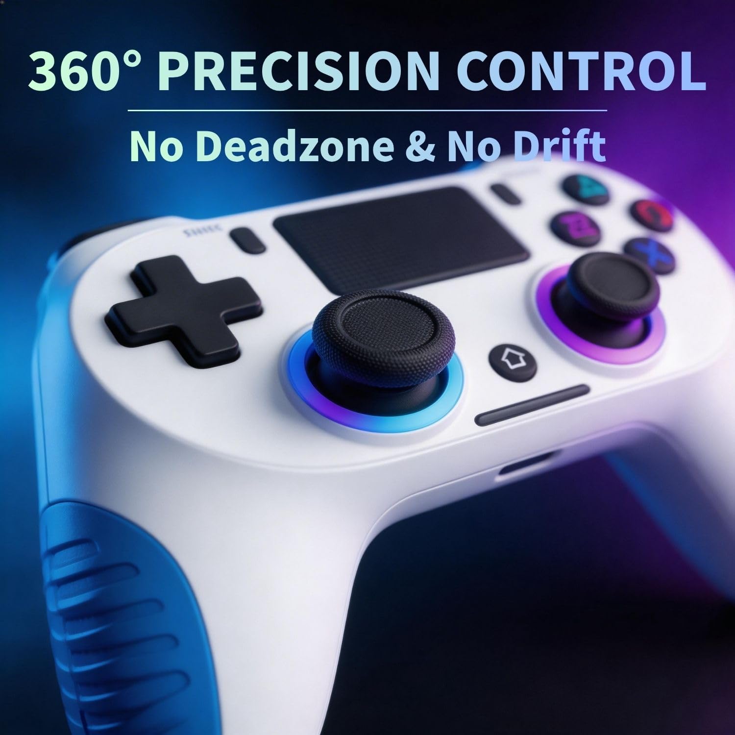 Wireless Controller per PS4 con Vibrazione USB-C Sei-Assi Sensore Giroscopio RGB Jack Audio Pannello Touch per PS4/Slim/Pro/PC