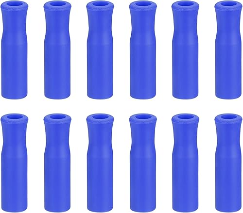uxcell 12 puntas de popote de silicona, cubiertas de paja de metal, puntas de popote suaves y reutilizables, aptas para popotes de acero inoxidable