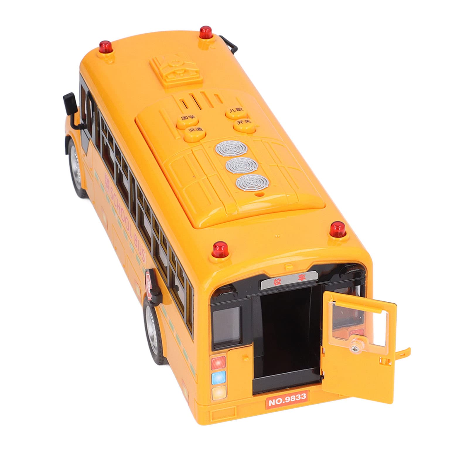 aqxreight Żółty Autobus Szkolny Zabawka Plastikowa Gra na Pojazd z Otwierającymi Drzwi Lampki Dźwięki Autobus to świetny Model Autobusu Szkolnego Toyyellow School Bus Model Toyyellow School Bus