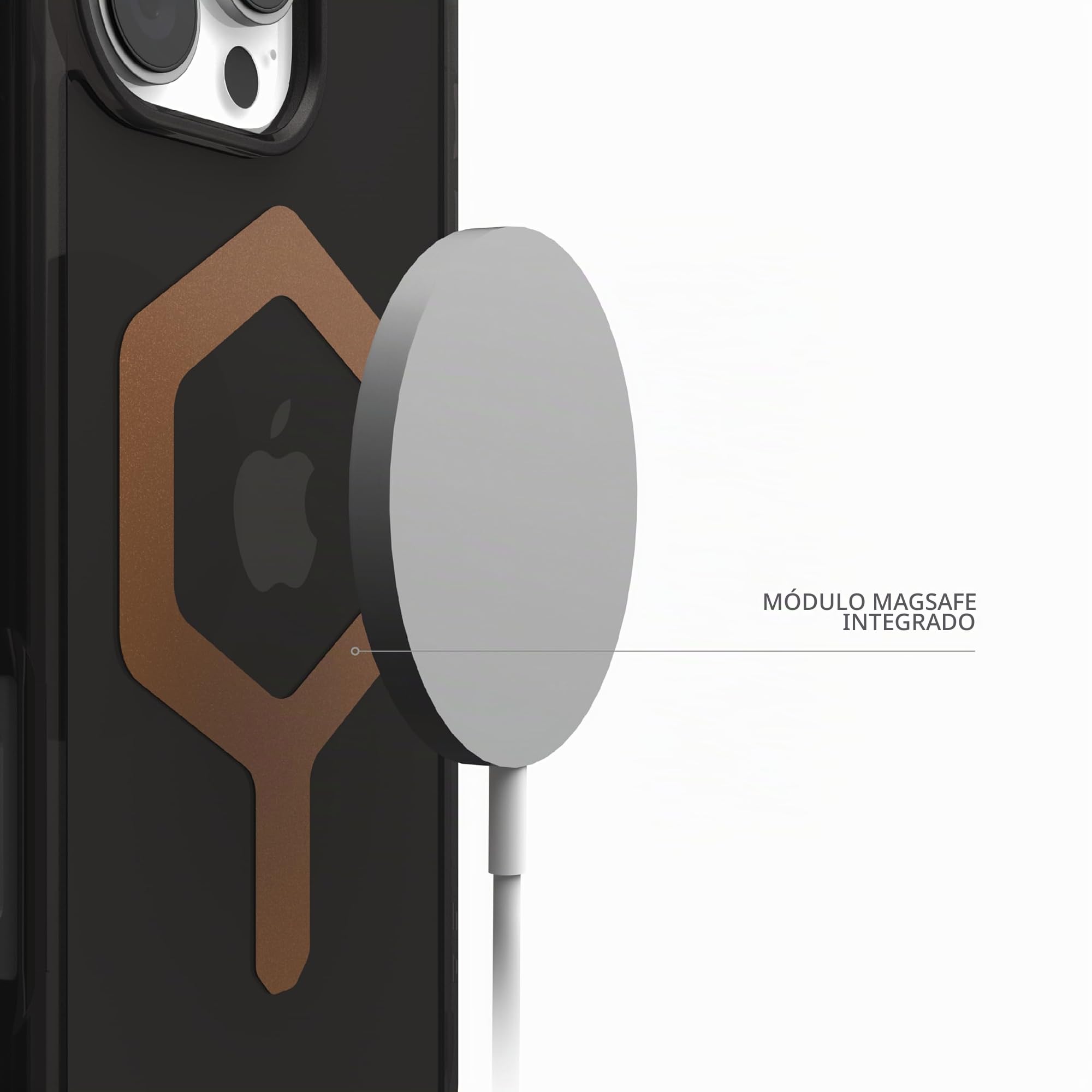 URBAN ARMOR GEAR UAG - Funda protectora para iPhone 16 Pro Max de 6.9”, compatible con carga MagSafe, resistente, delgada, antiamarilleamiento, transparente, a prueba de golpes, MIL-STD, negro/bronce