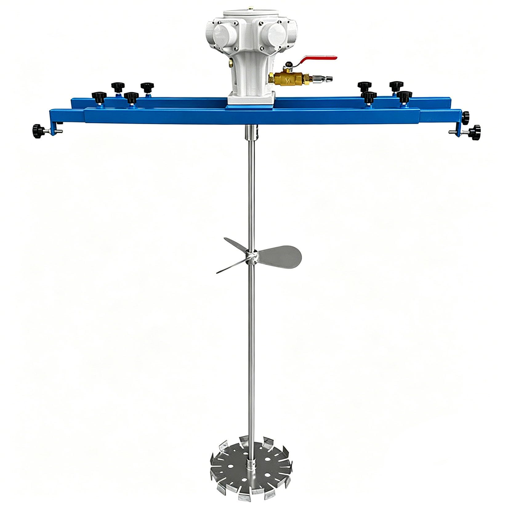 Pneumatic IBC Tote Mixer,1/2HP、3/4HP、1HP Air Agitator for 1000L 265 Gallon Tank,Adjustable Bracket,304 Stainless Steel Shaft & Blades,for Industrial Liquid Mixing,Paint,Resin B-Large5Cylinder