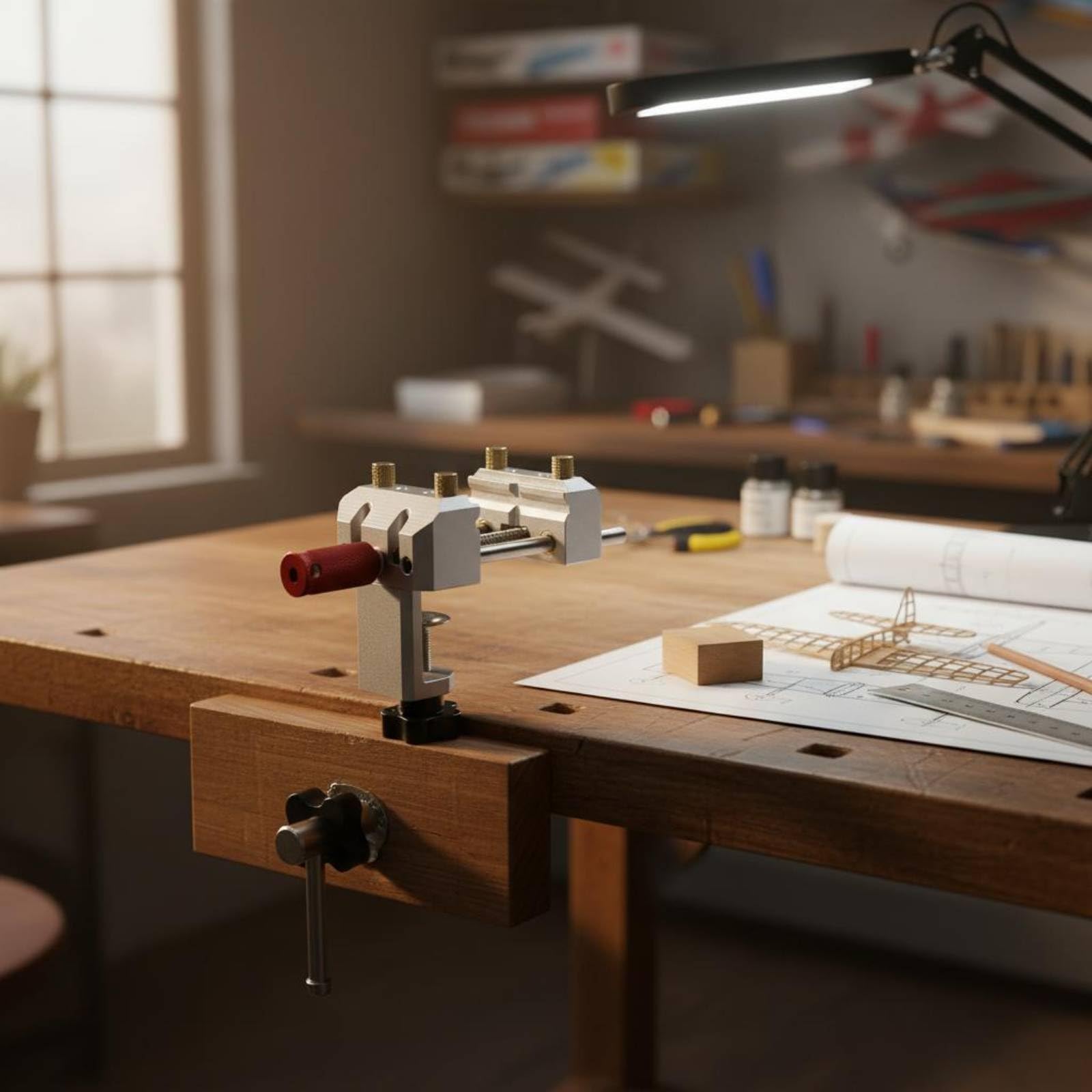 Étau de Banc en Alliage d'Aluminium Étau Établi Mini Étau Réglable Outil de Serrage Vis Précise Base Solide pour Contrôle et Finitions Propres Adapté, Gris