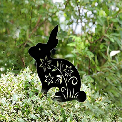 Lapin en métal avec silhouette de lapin noir WXKAGF statue décorative élégante