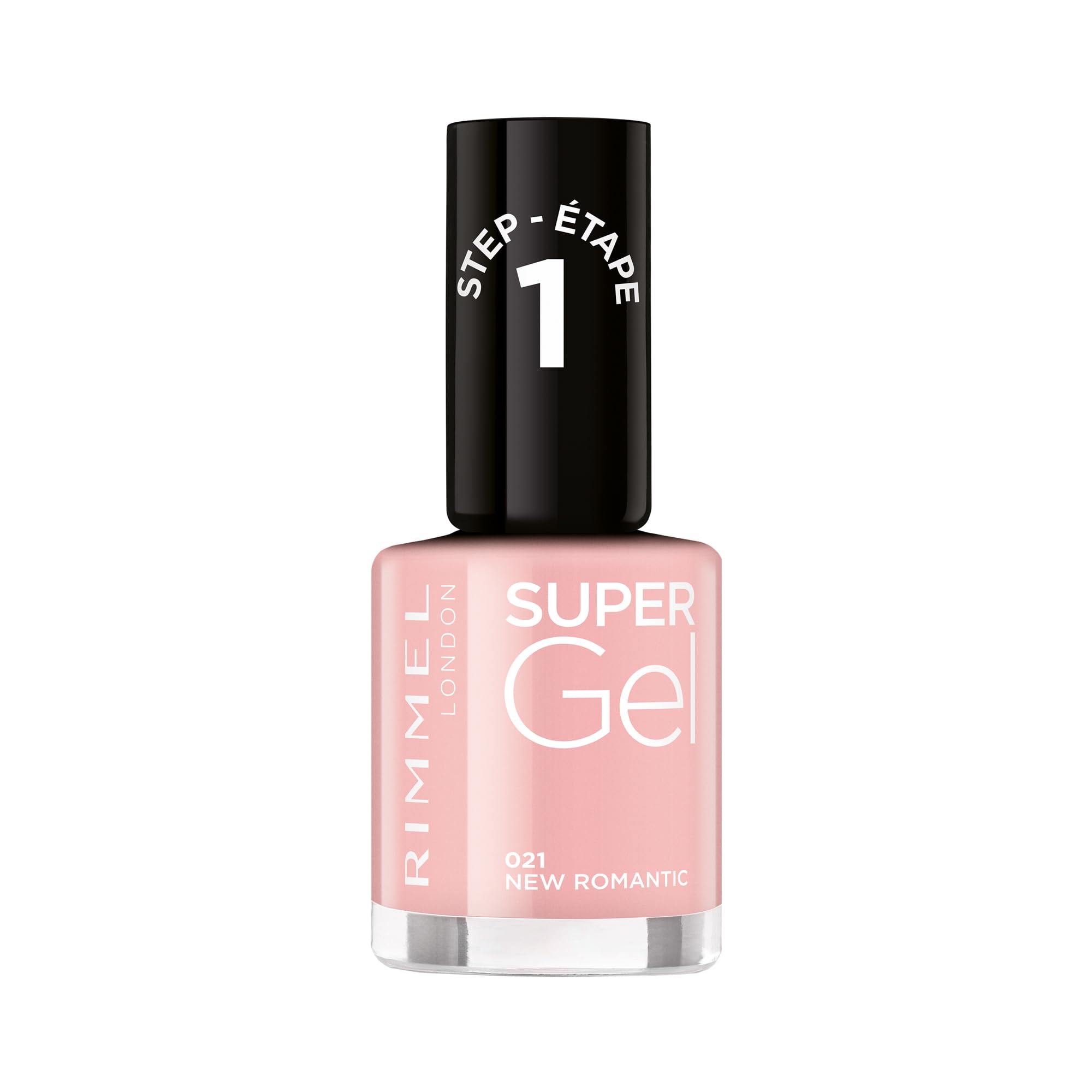 Rimmel Super Gel, New Romantic, Long-Lasting Nail Polish, Glazed Finish, Easy Application, Gel-like Manicure, Chip Resistant, Clean Formula, 12ml