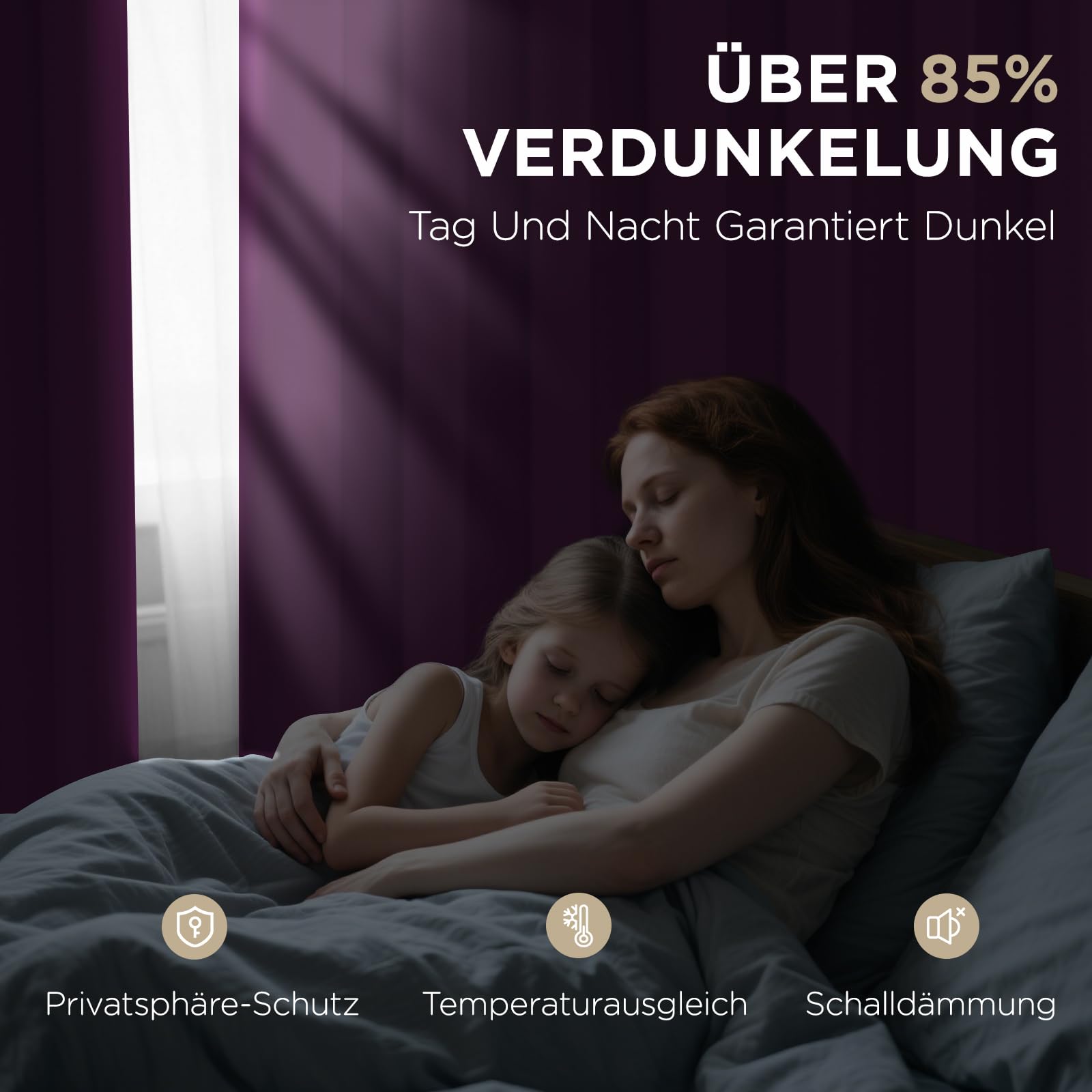 Joydeco Blickdichte Vorhänge mit Ösen Gardinen 2er Set – Bild 2