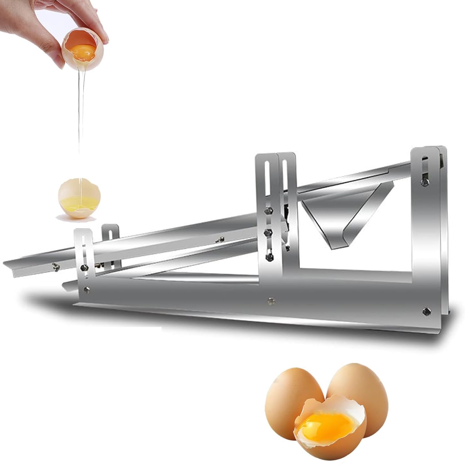 MObyat Separador De Claras De Huevo Comercial, Separador Rápido De Huevos De Acero Inoxidable, Altura De La Corredera Y Tuerca Ajustables, Diseño Antigoteo, Altura De La Corredera Ajustable