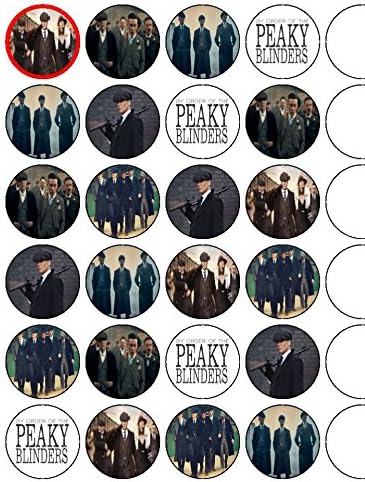 24x Peaky 1.5" (3.8cm) PRE- CUT PREMIUM RICE PAPER Edible Cake Toppers
