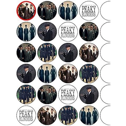 24x Peaky Blinders 1.5" (3.8cm) PRE- Cut Premium Rice Paper Edible Cake Toppers Cover
