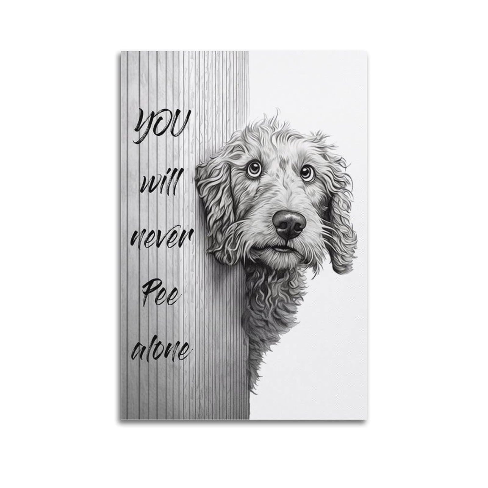 Lvalogy Animal Bathroom Goldendoodle You Will Never Pee Alone 1 Art Poster