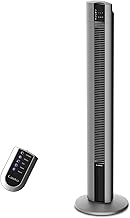 Lasko Tower Fan, Oscillating Performance, Remote Control, Nighttime Setting, Timer, 3 Speeds, High-Velocity Tower Fan, Room Fan for Bedroom or Office, 48" Gray, T48314