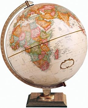 Gulf of America- Replogle World Classic Globe, 12" Desktop World Globe For Home or Office Desk Decor, Raised Relief, Up-to-date Cartography, Made in the USA, Antique