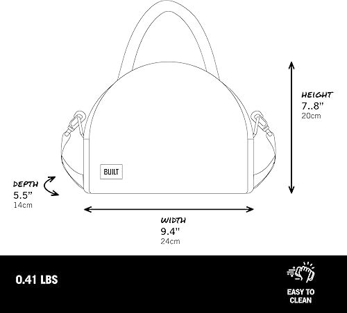 Miniatura 3 de BUILT Puffer Water-resistant Polyester Satchel, Lightweight Insulated and Reusable with Detachable Adjustable Strap, Mulberry Gingham