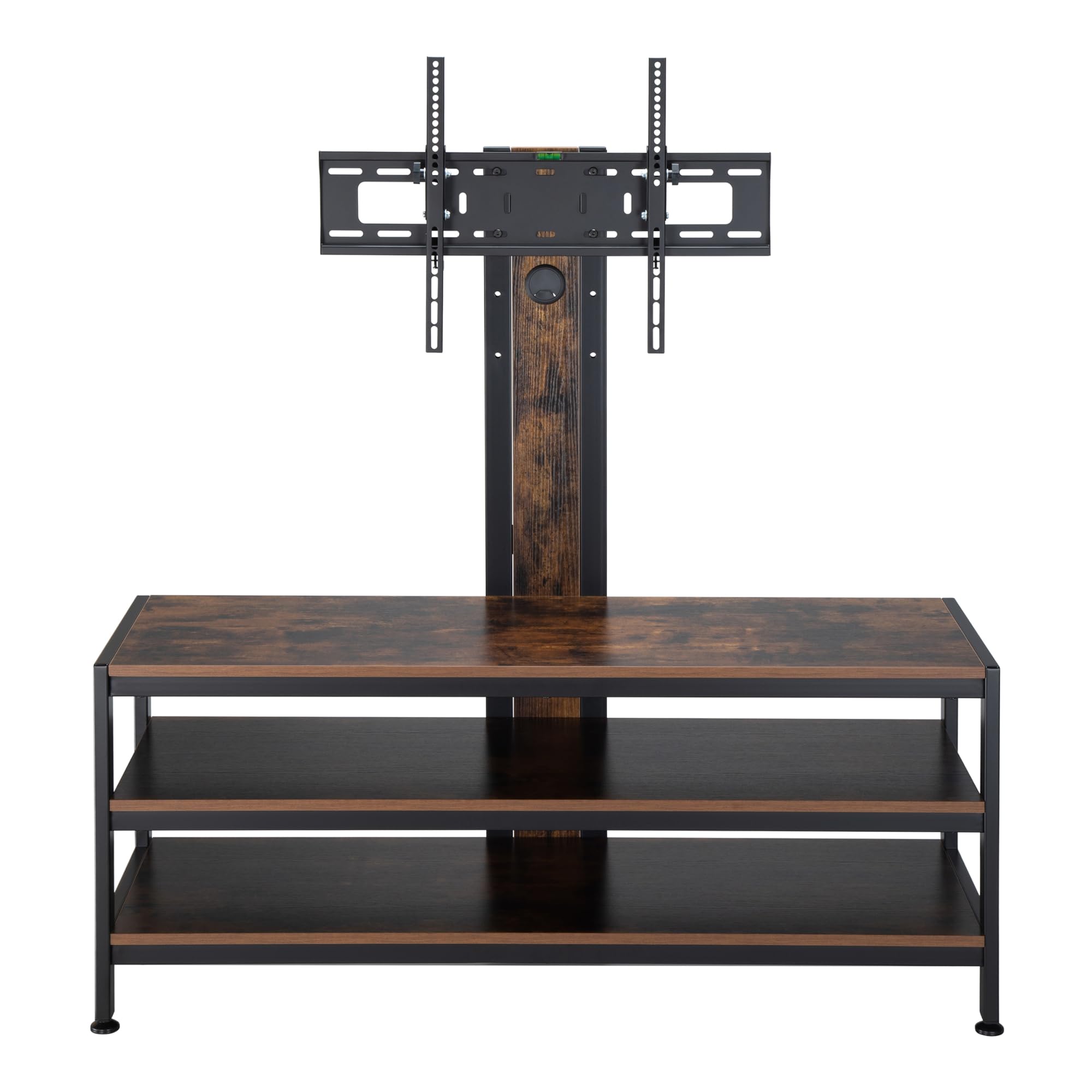 pro.tec TV Ständer Stockholm mit Fernsehtisch TV Halterung bis zu 70 Zoll Fernseher Halterung höhenverstellbar neigbar max. VESA 600 x 400 mm bis 40 kg Schwarz/Eicheoptik rustikal