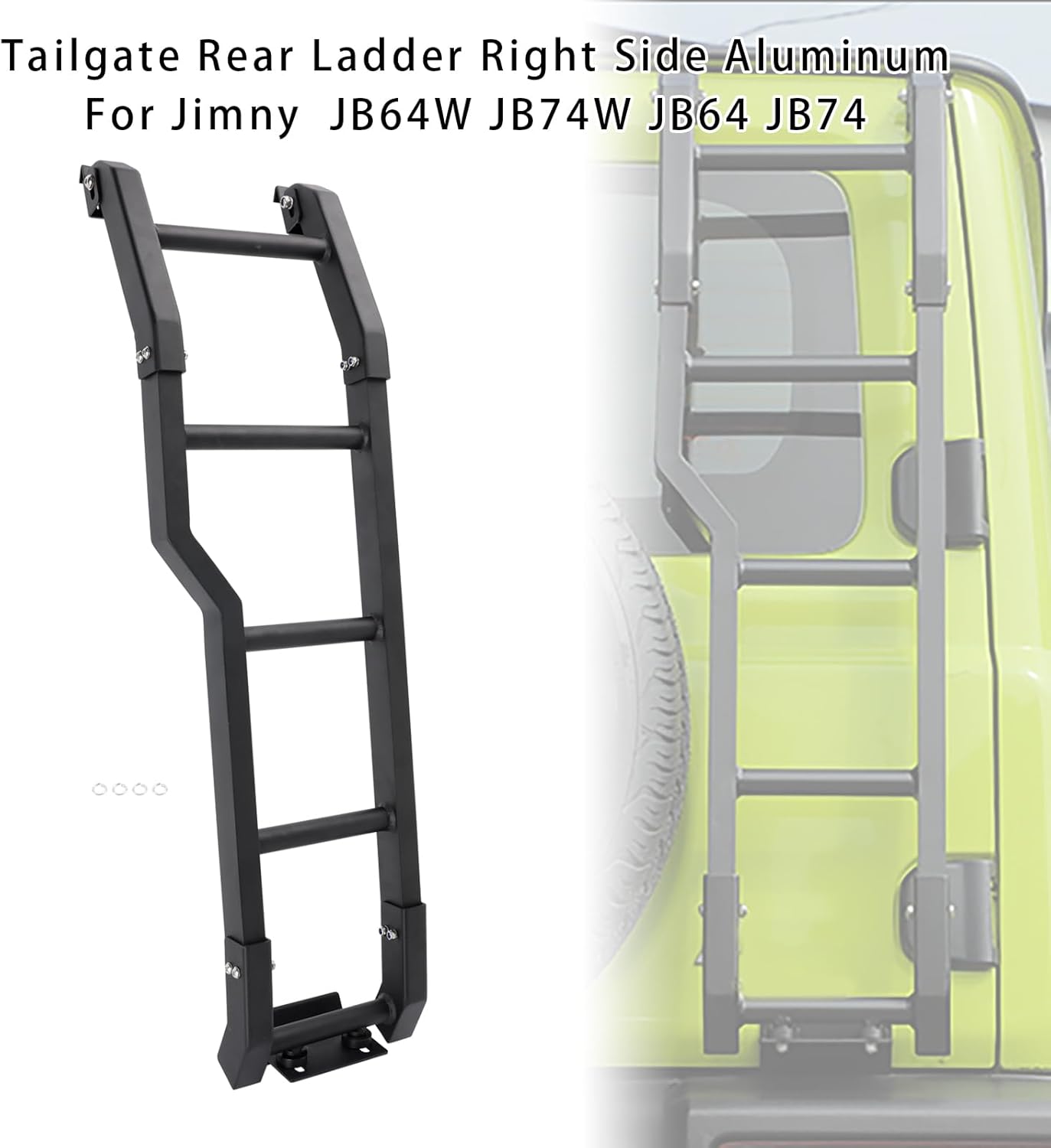 Areyourshop Tailgate Rear Ladder Right Side Aluminum For Jimny JB64W JB74W JB64 JB74