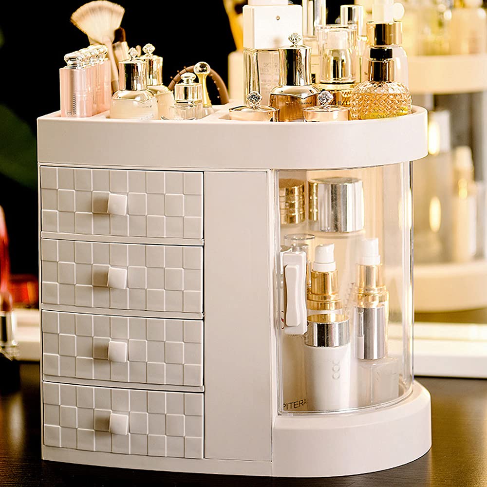 4 livelli di rotazione multifunzionale trucco organizzatore cosmetici stoccaggio scaffali strati