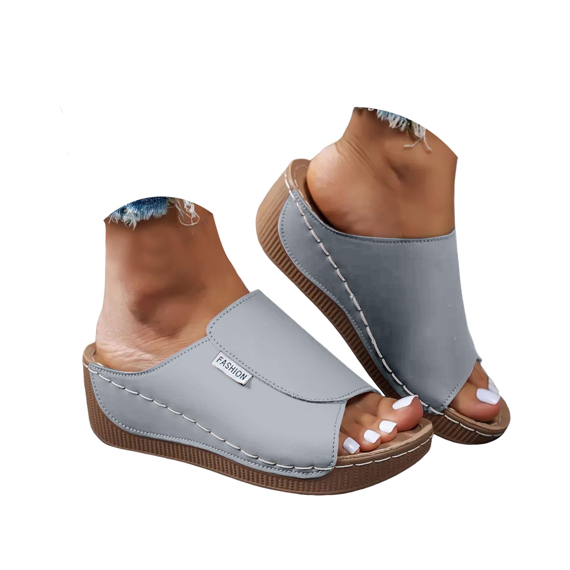 Sandals Womens Flip Flops 2026 Beach Slip On Open Toe Wedge Sandals for Women Dressy Summer Casual Comfortable Wedges Slippers — view 20