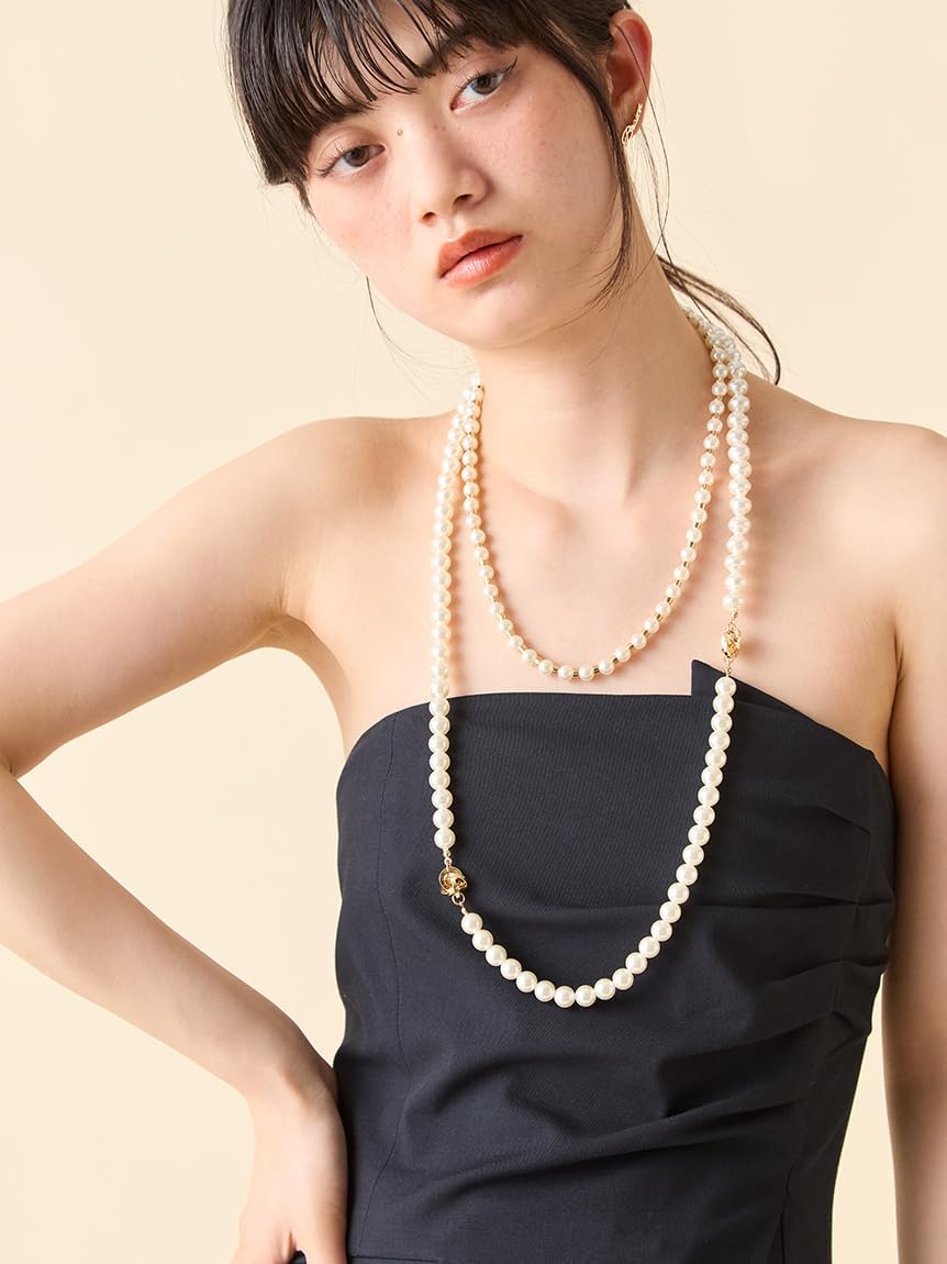 [リリーブラウン] ロングパールネックレス LWGA254355GLDF