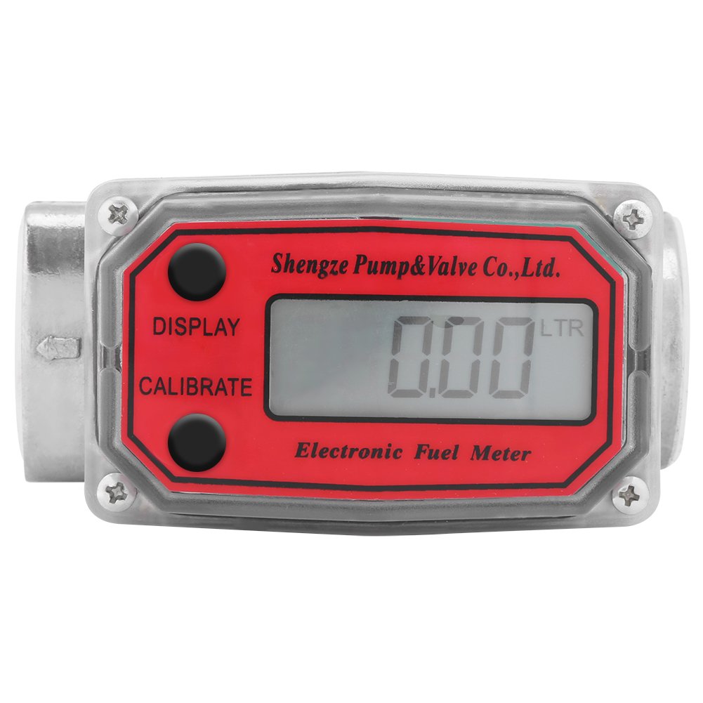 15-120L 1 "NPT Misuratore di Portata a Turbina Digitale Misuratore di Portata Carburante Misuratore di Portata Carburante Gasolio Misuratore di Benzina(rosso)
