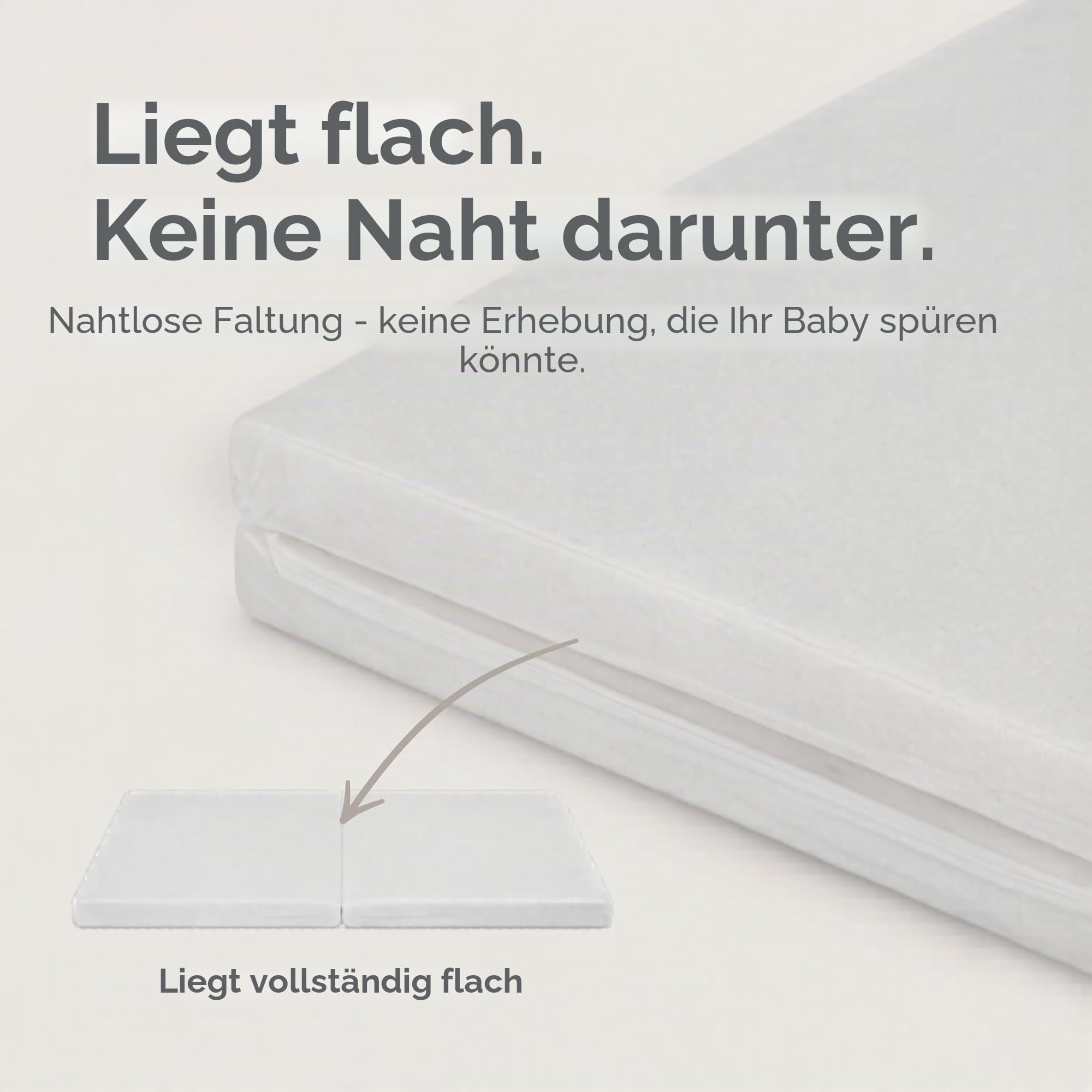 Baby Elegance Reisebettmatratze 70x100x3 cm Faltbares Design aus Ökofaser Bezug Tragetasche atmungsaktive Konstruktion Stützkern