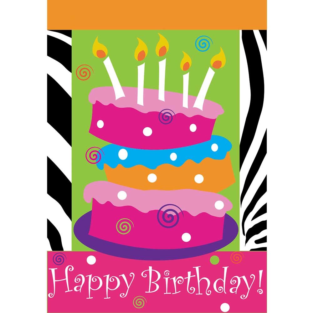 Happy Birthday Zebra Print