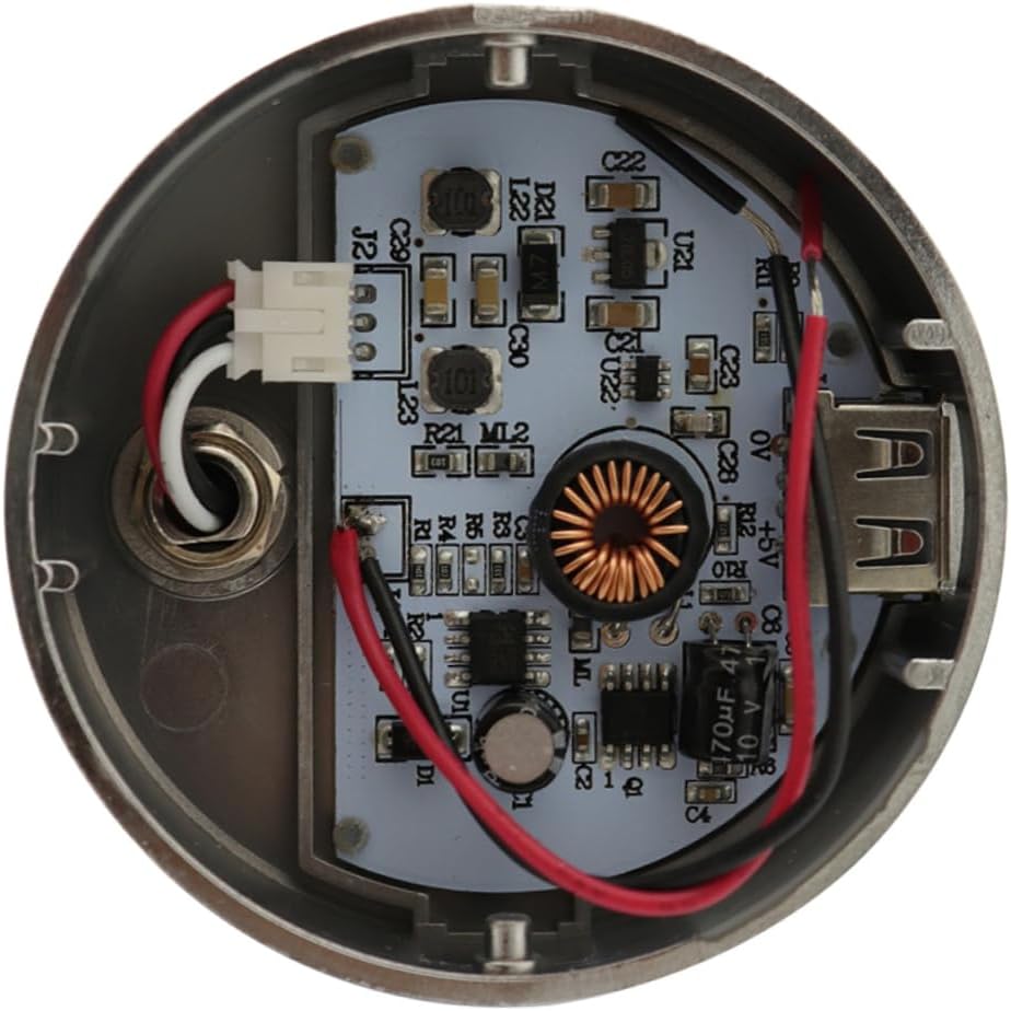 Veemoon Silver USB Rechargeable LED Reading Light for RV 10-30V Multifunctional Lamp with Touch Switch Practical Lighting Tool for Daily Use