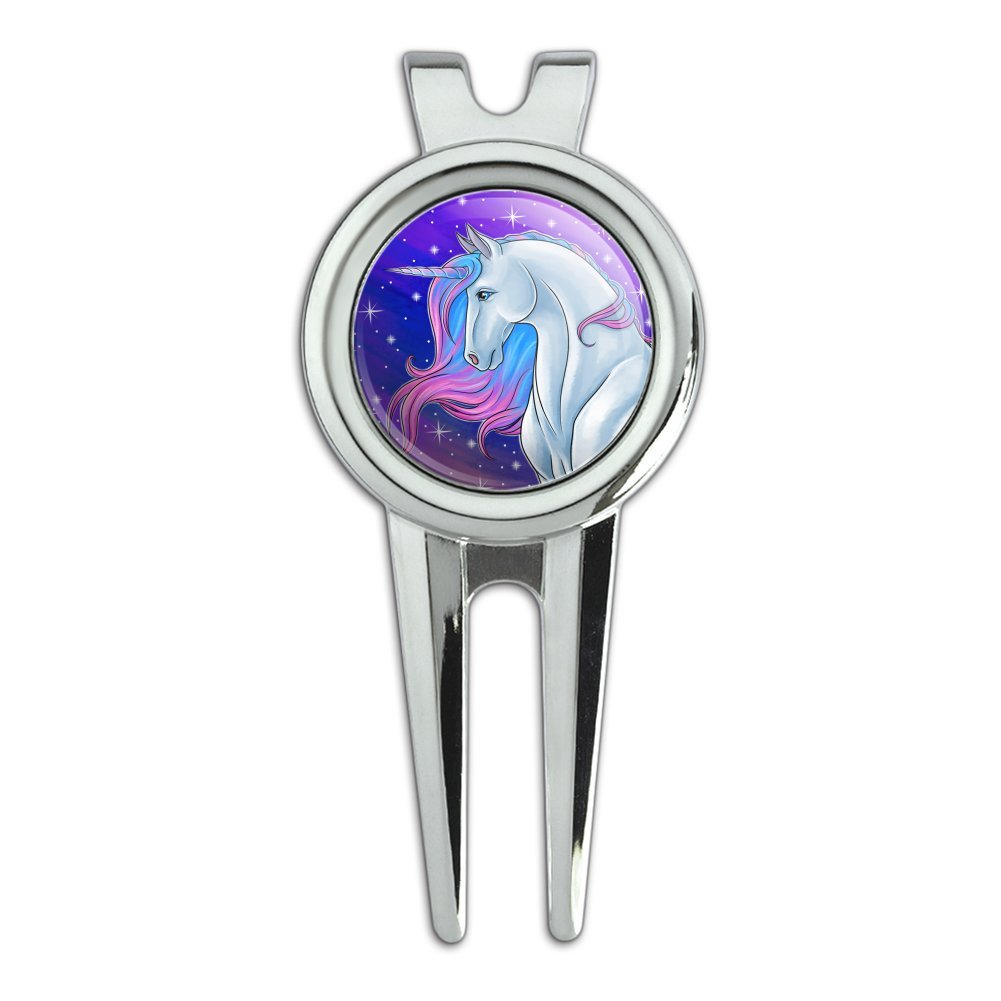 GRAPHICS & MORE Majestic Unicorn Pink Purple Blue Golf Divot Repair Tool and Ball Marker