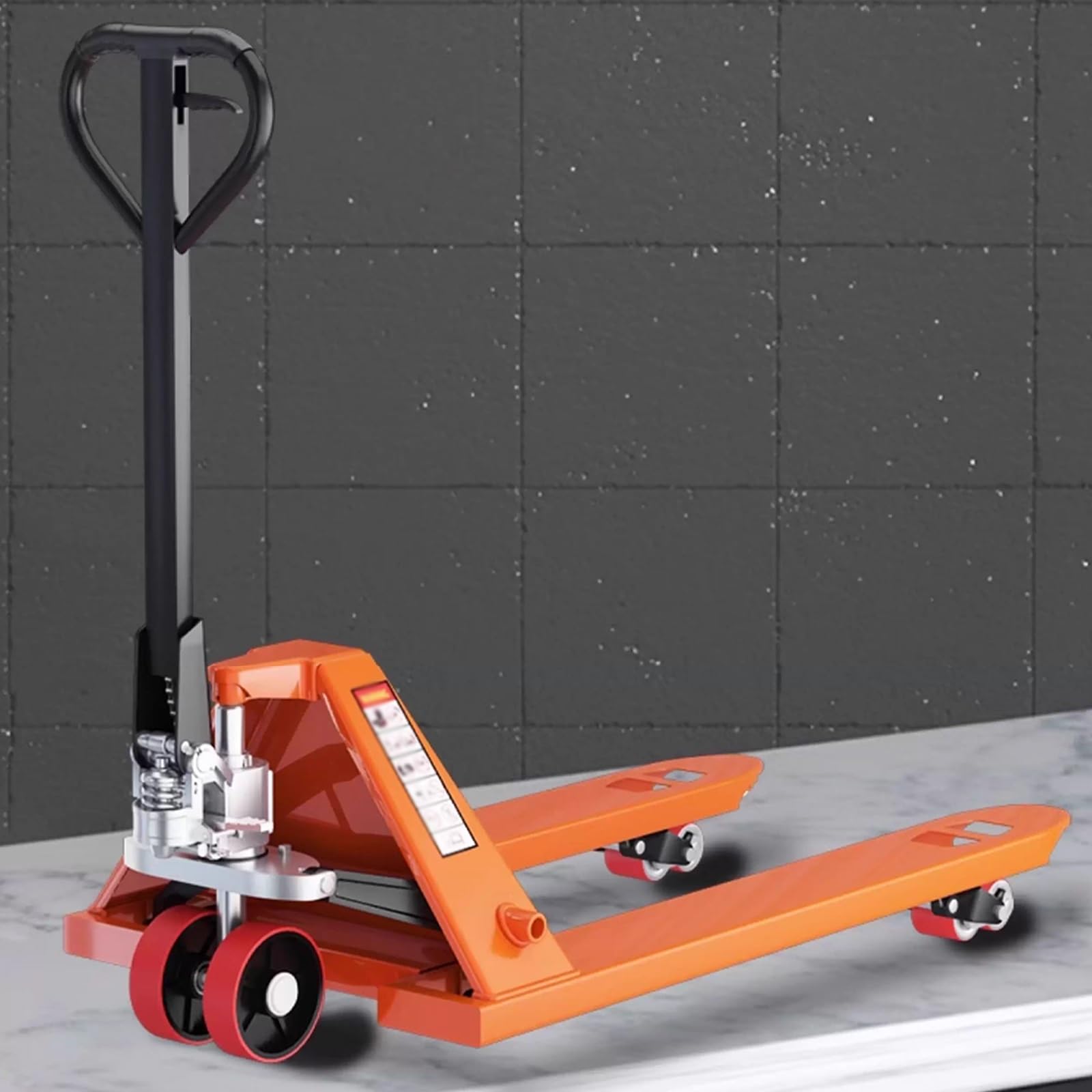 Robuster manueller Palettenwagenheber mit einer Kapazität von 2500 kg, industrieller Handstapler für Lagergebrauch, 55 x 120 cm, langlebig und zuverlässig
