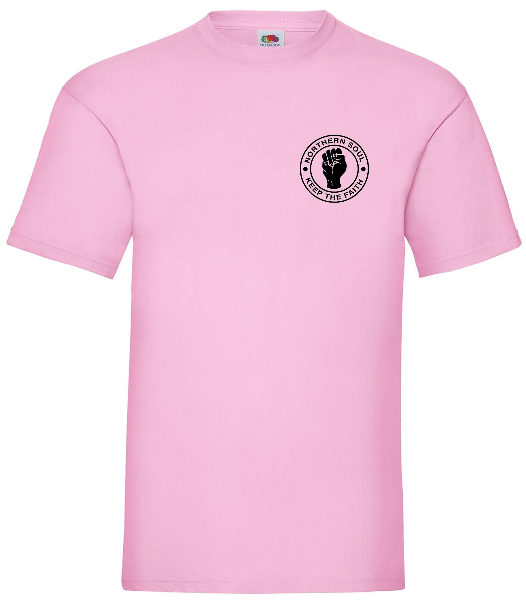 Zappatee Men's Pink Northern Soul Keep The Faith T Shirt X-Large