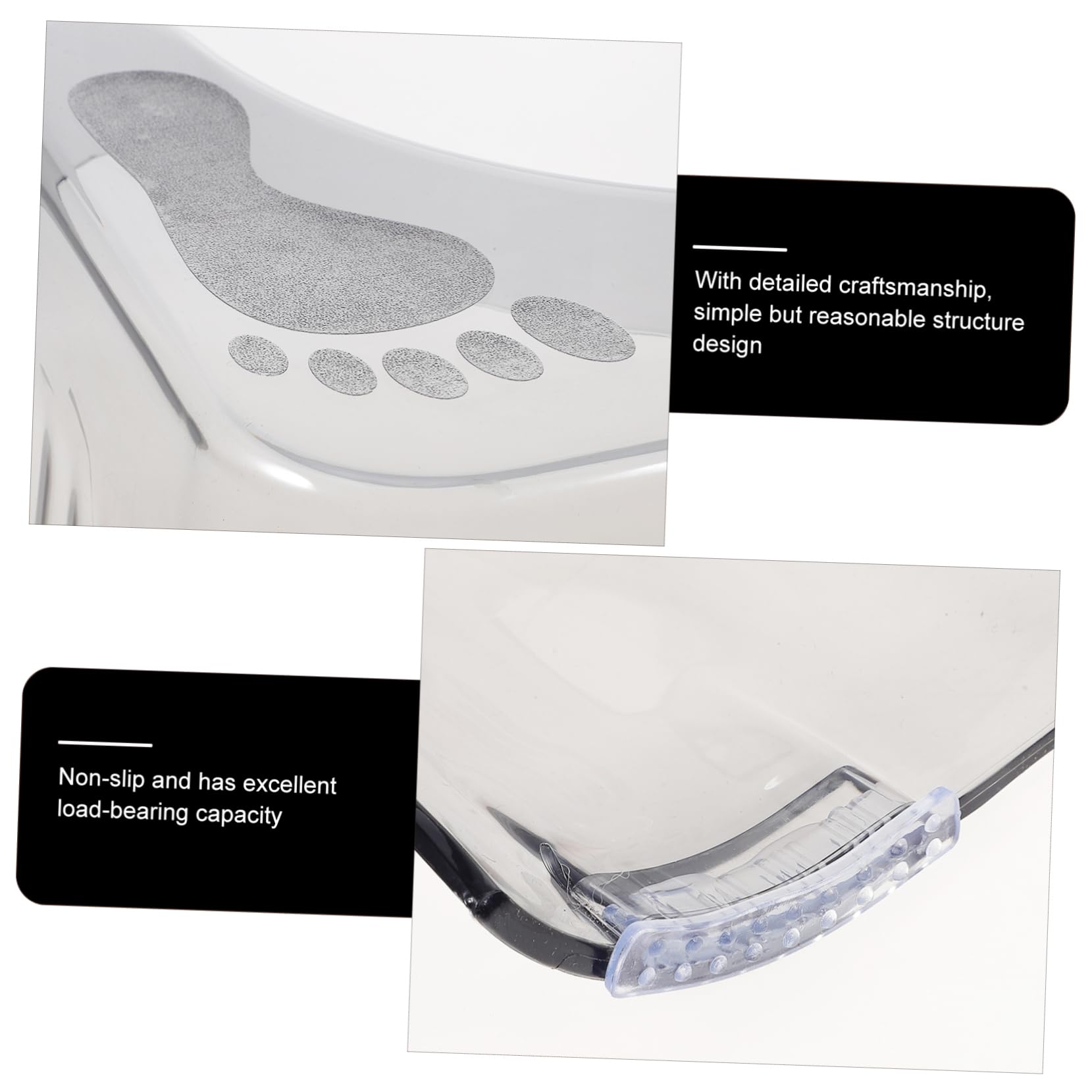YARNOW Sgabello da Toilette Antiscivolo per Bambini, Sgabello Rialzato Compatto Impugnature Stabili e Design a U per Bagno, Supporto Robusto per Facilitare Processo Fisiologico
