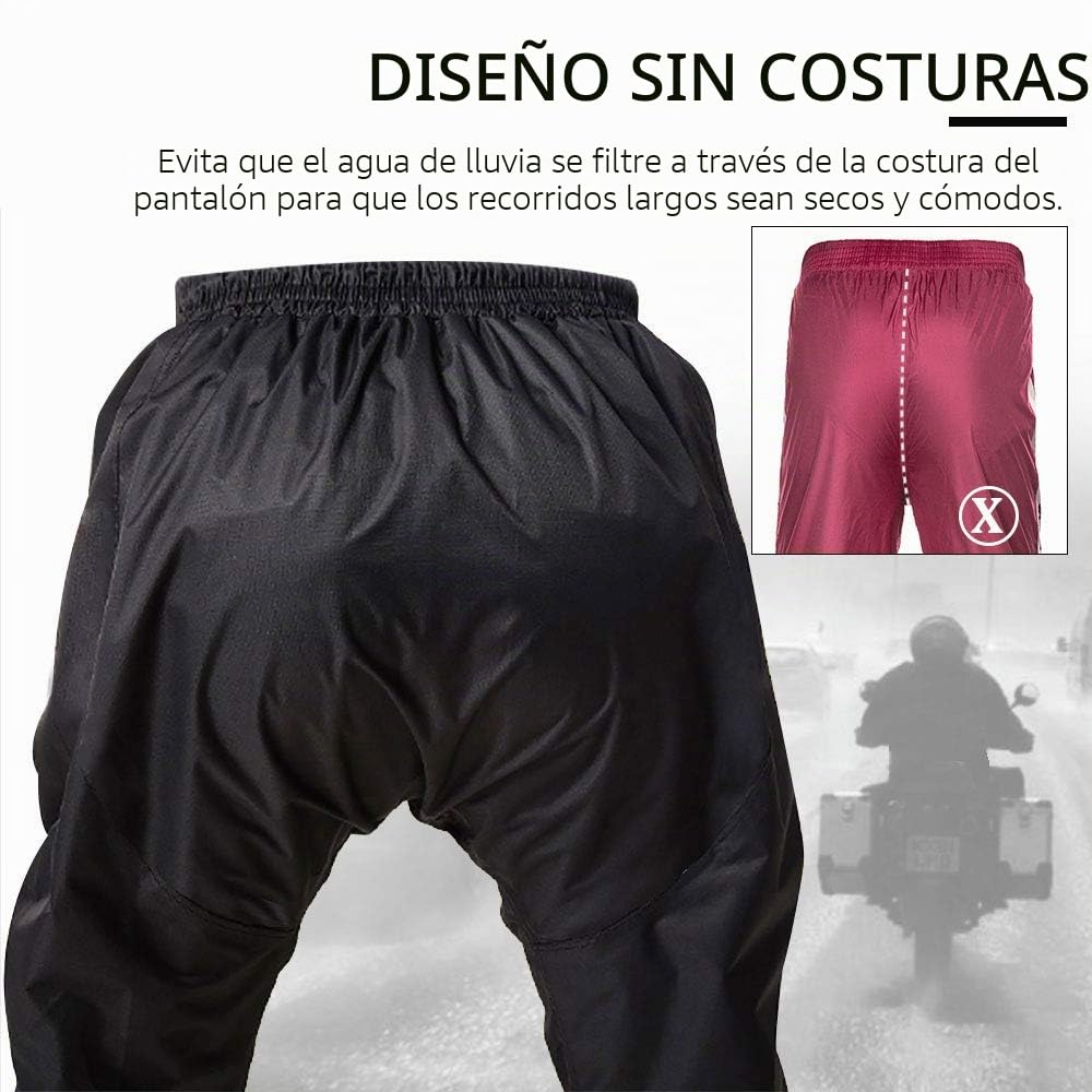 ILM Chubasquero Moto Impermeable Mujer-Traje de Lluvia Resistente al Desgaste, 6 Bolsillos, Juego de 2 Piezas con chaqueta y pantalones