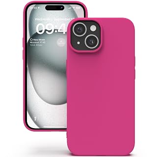 YATWIN Silicone Back Case for iPhone 15 Plus, Soft-Touch Phone Back Cover for Apple iPhone 15 Plus - Magenta