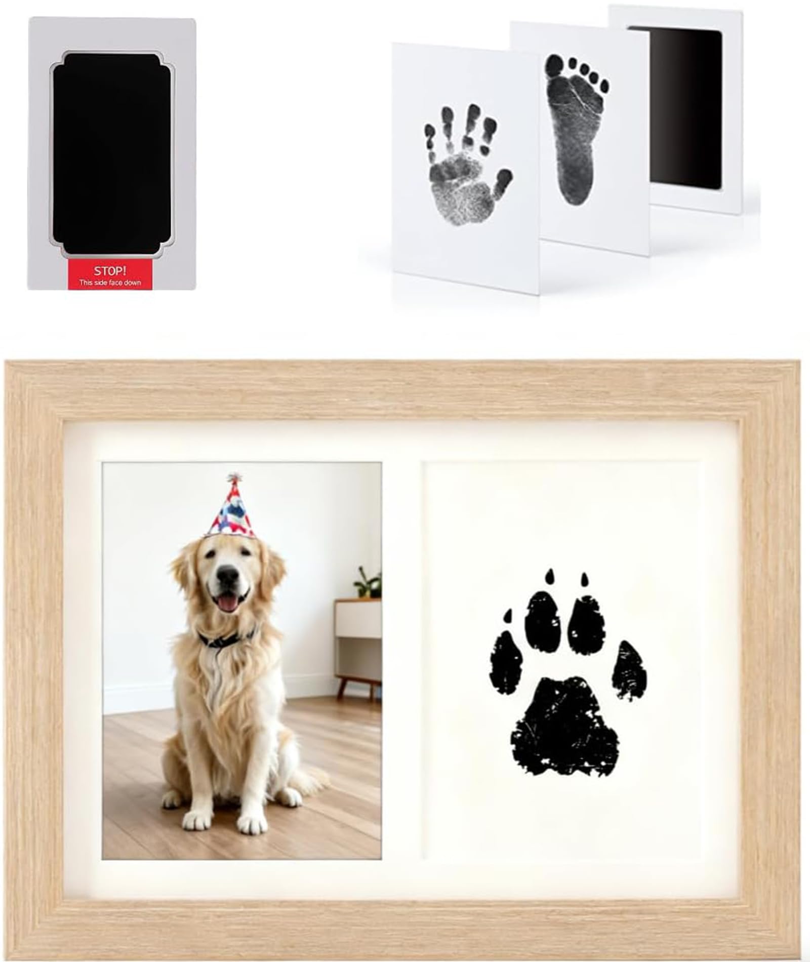 INOCEAN Dog Paw Print Kit, Paw Print Kit for Dogs, Pet Paw Print Kit, Memorable Keepsake Photo Frame Set for Pet Parents, Adoption Anniversaries, Sentimental Companion Remembrance, Home Display Ready-image-29