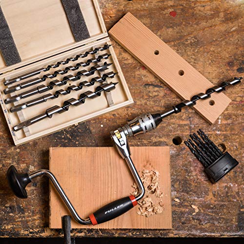 Fuller Tool 890-1072 12-Point Reversible Ratchet Bit Brace Hand Drill with 4-Jaw Chuck, home improvement wood bit set, woodworking tools, handheld manual drill