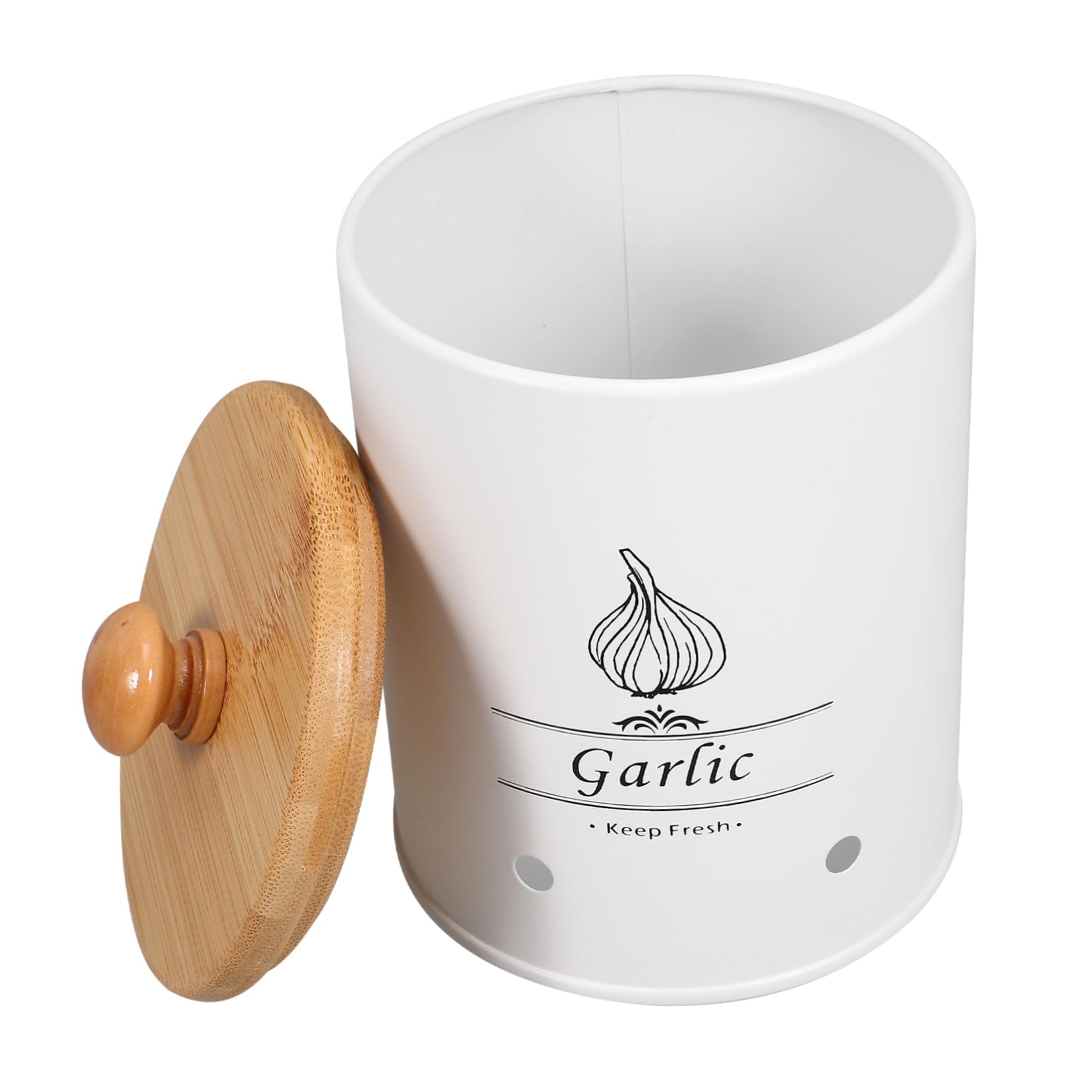 Mikinona Garlic Keeper Ginger Storage Jar Kitchen Counter -keeping Can for Onions Potatoes Fruits Veggies Eggs