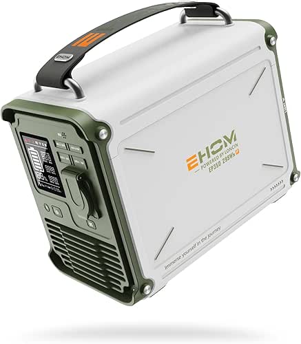 EHOM Portable Power Station 350W (Peak 700W), EP350 299Wh Solar