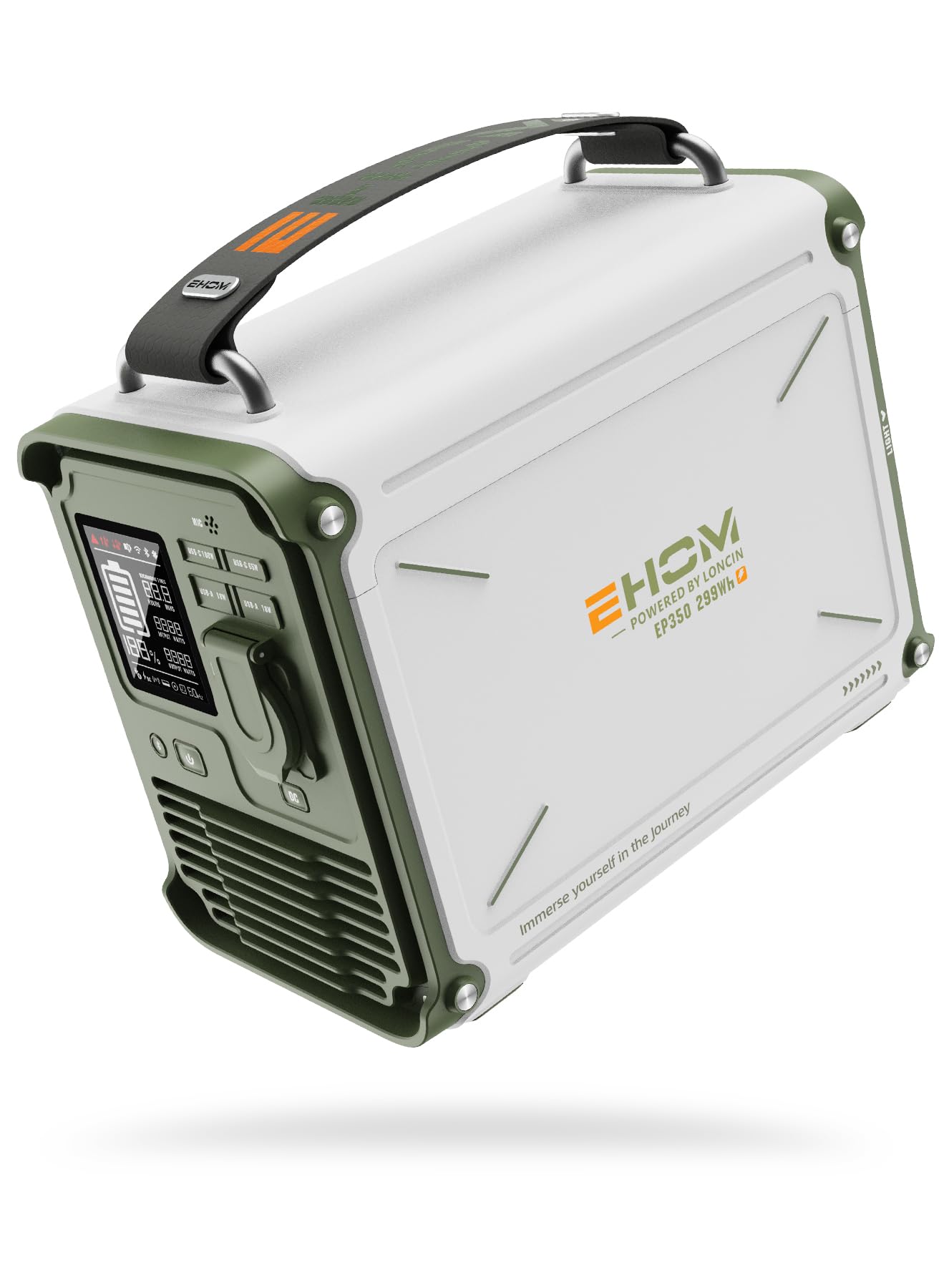 EHOM Portable Power Station 350W Peak 700W EP350 299Wh Solar Generator with 120V Pure Sine Wave AC USB