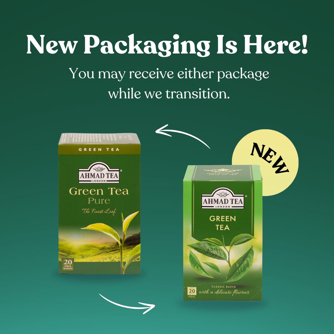 Ahmad Tea - Green Tea Pure 20 Bags - 40 g (Case of 6)