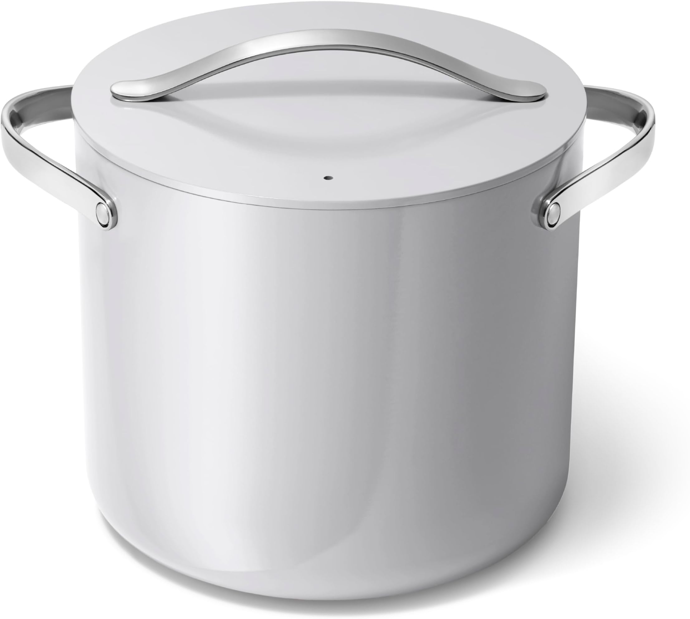 Caraway Stockpot - 12 Qt Ceramic Coated With Lid - Free From Forever Chemicals - Large Pot for Bigger Batches - Gray
