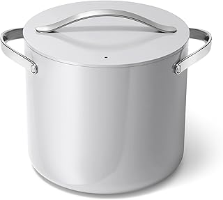 Caraway Stock Pot - 12 Qt Ceramic Coated Pot With Lid - Fee From Forever...