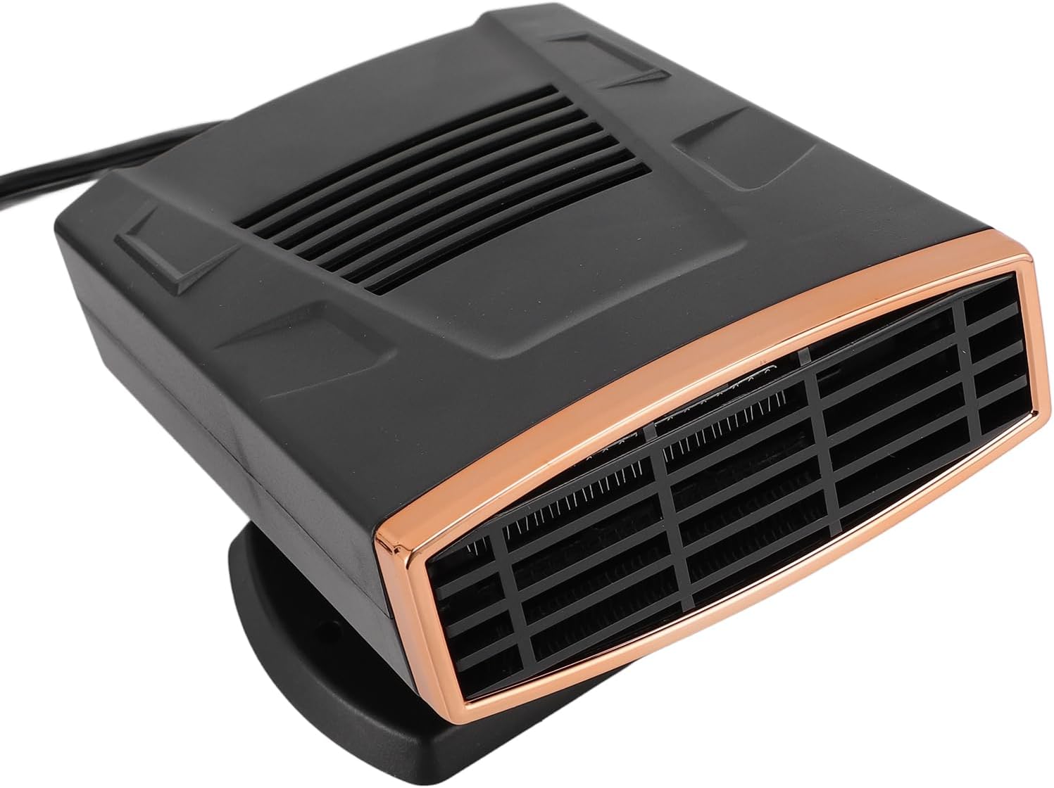12V Car Heater Fast Heating Auto Defroster, Windshield Defogger with 2 - Temp Settings, Rotatable Design for Cars and Trucks, Winter Windshield Heater Black Gold